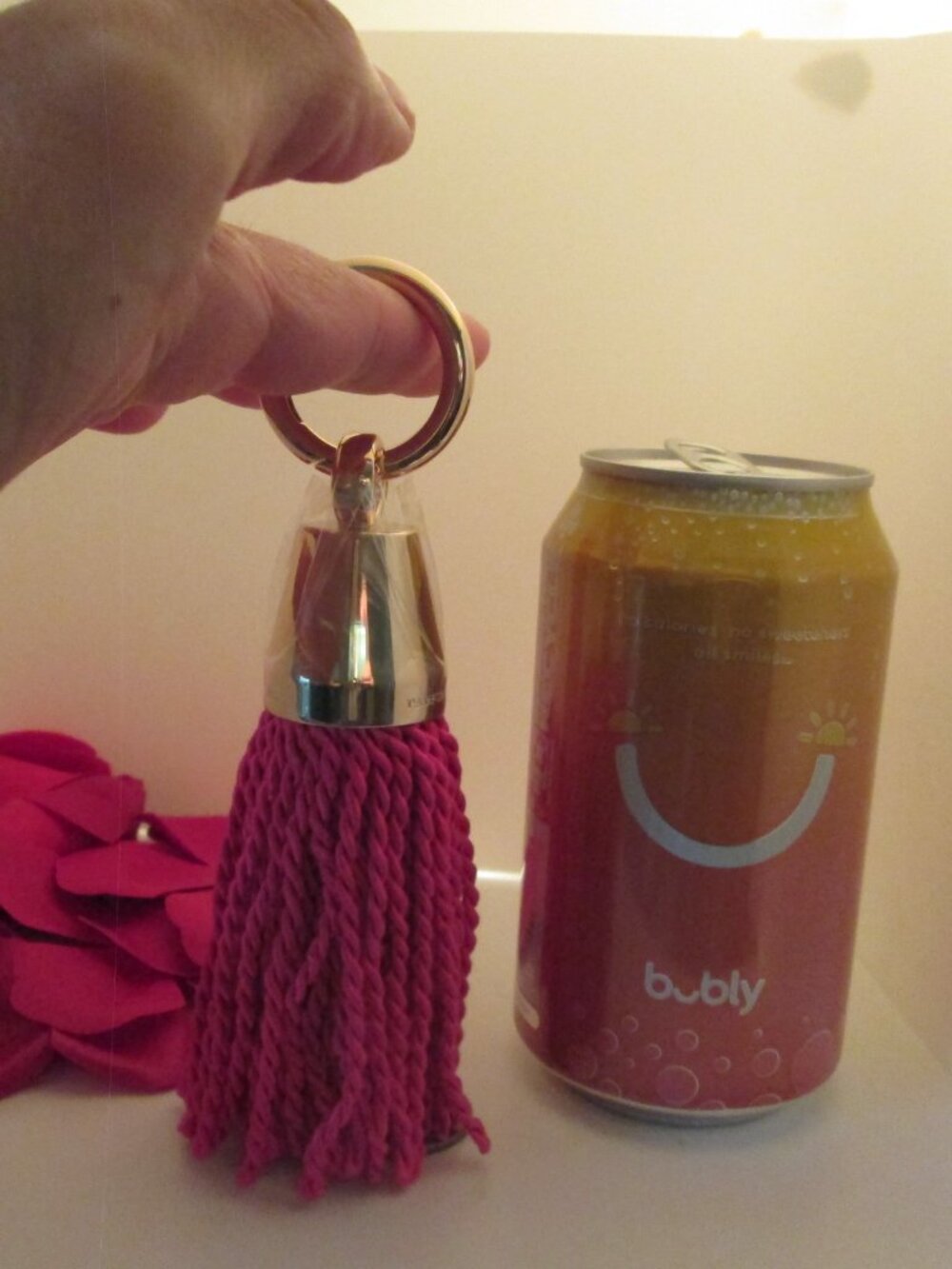 Parfums de Marly Hot Pink, fuchsia Tassel Keychain,too cool! PDM!
